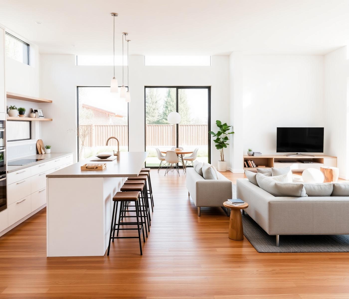 Bright modern interior of a brand-new Australian home